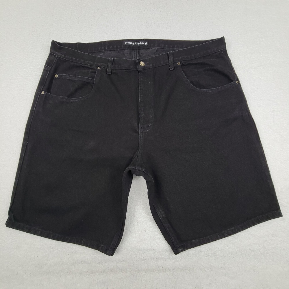 Stanly Blacker Denim Shorts Mens 44 Black Cotton Solid Casual Summer Wear Mexico